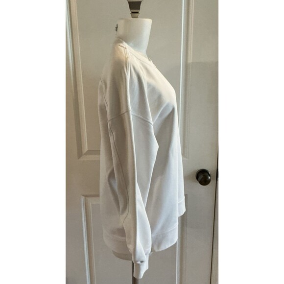 Lululemon Perfectly Oversized XL Crew Sweatshirt Womens White Cropped Jelly Logo - Picture 6 of 13